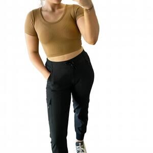 NEW BY TOGETHER seamless scoop neck crop top in brown